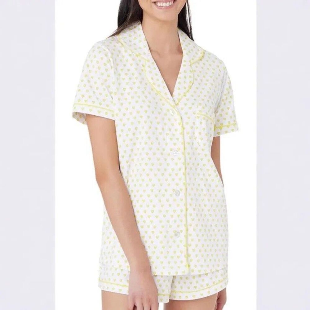 Roller Rabbit Sunshine Hearts Polo Cotton Pajamas Medium Preppy Summer Camp